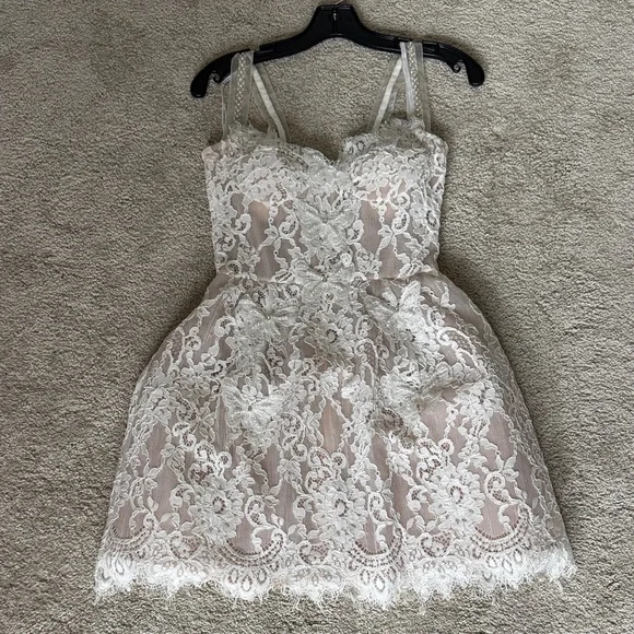 black lace plunge dress Black Lace Plunge Front Mini Dress